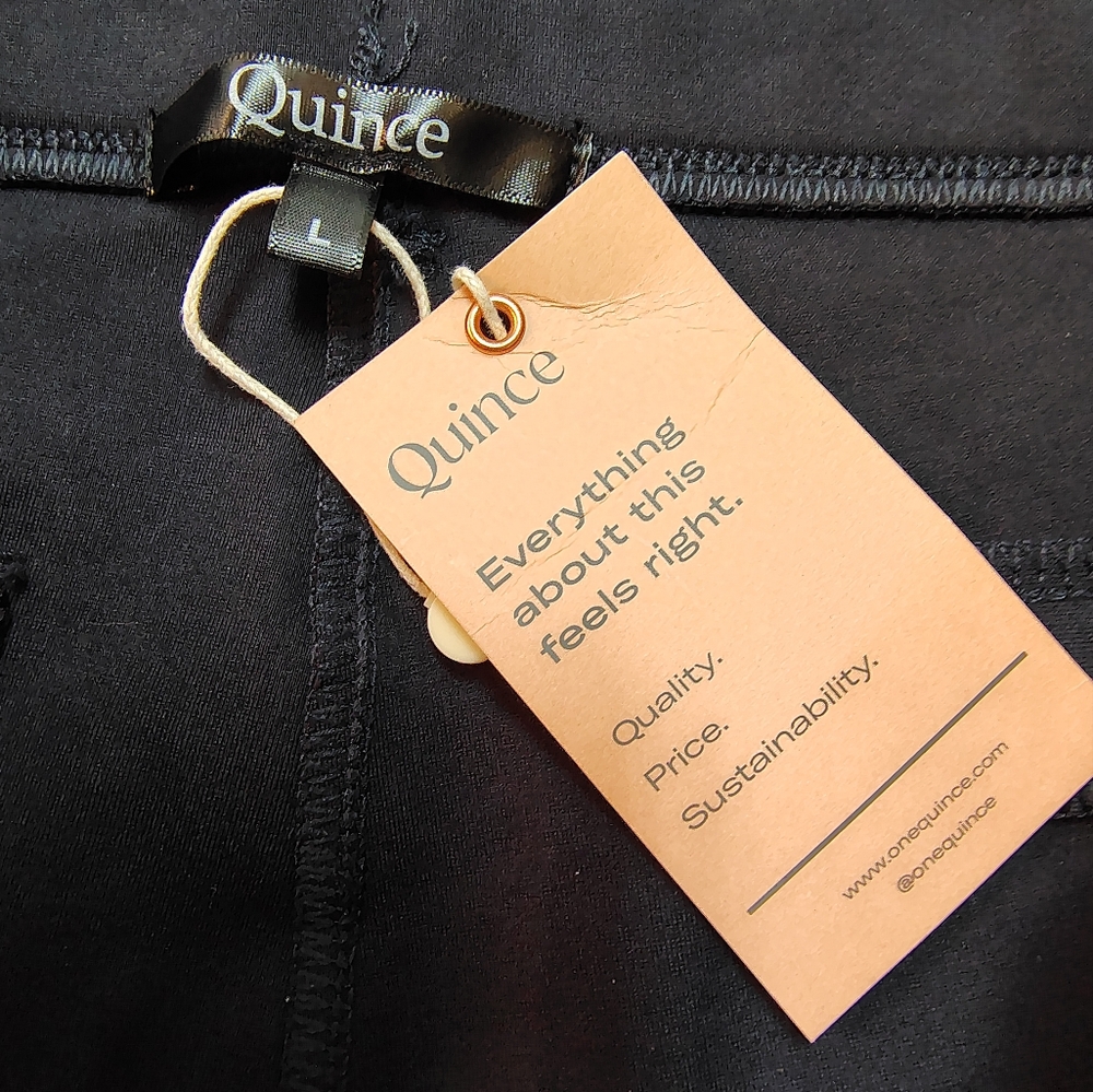 NWT Quince $108 Ultra Stretch Ponte Bootcut Pants Navy Women's Large CURRENT - Picture 8 of 10